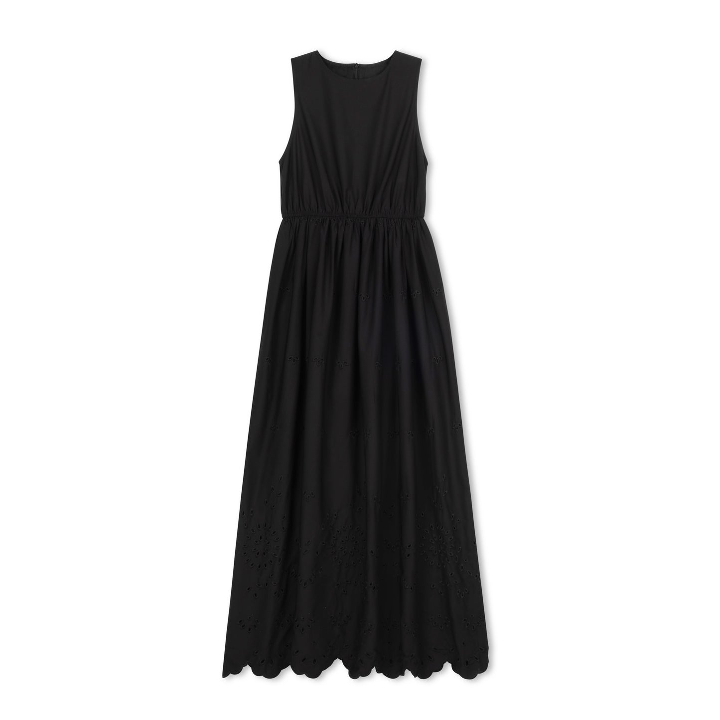 DAINTTI COLLECTION BLACK EYELET MIDI JUMPER