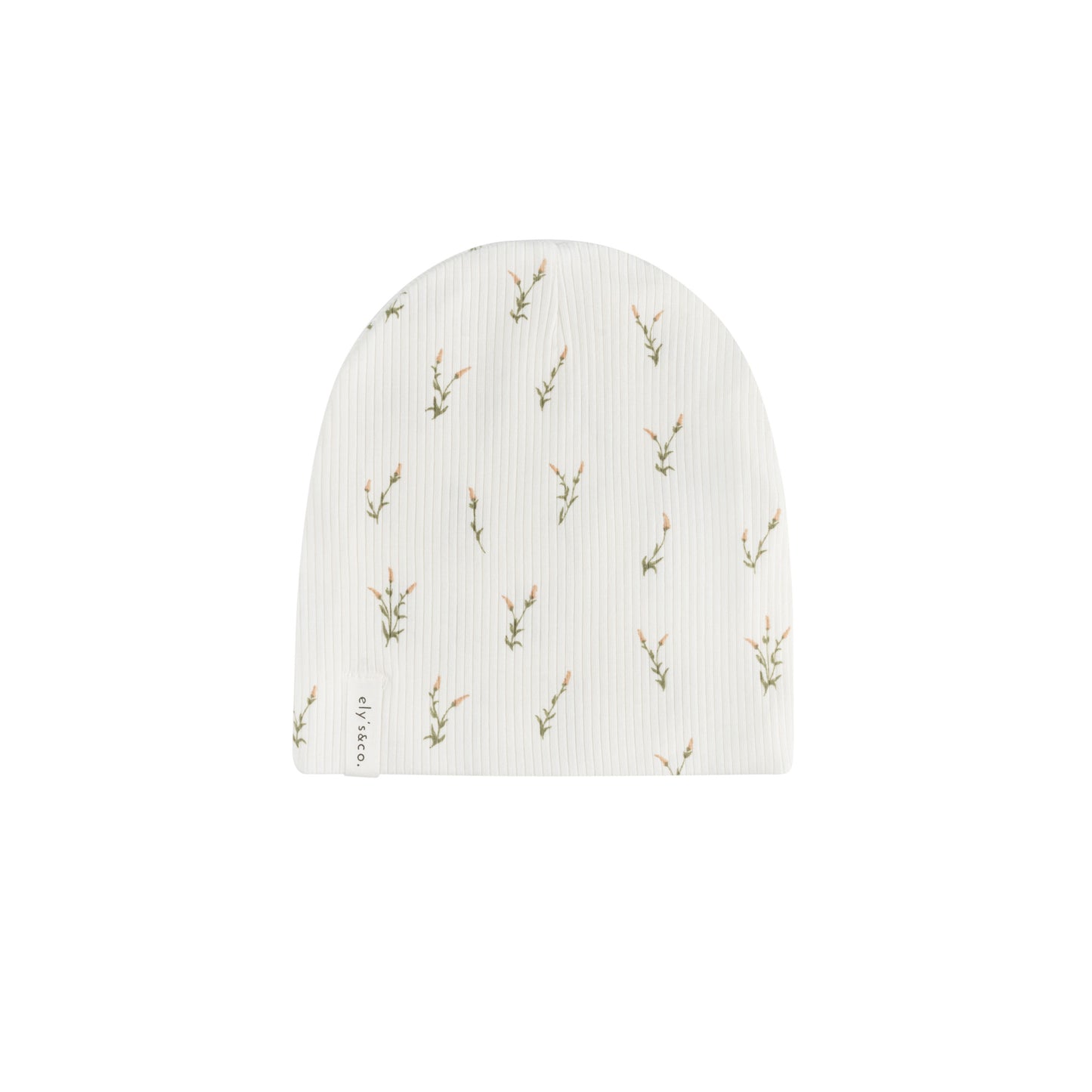 ELY'S & CO. PINK/IVORY LILAC RIBBED BEANIE [FINAL SALE]