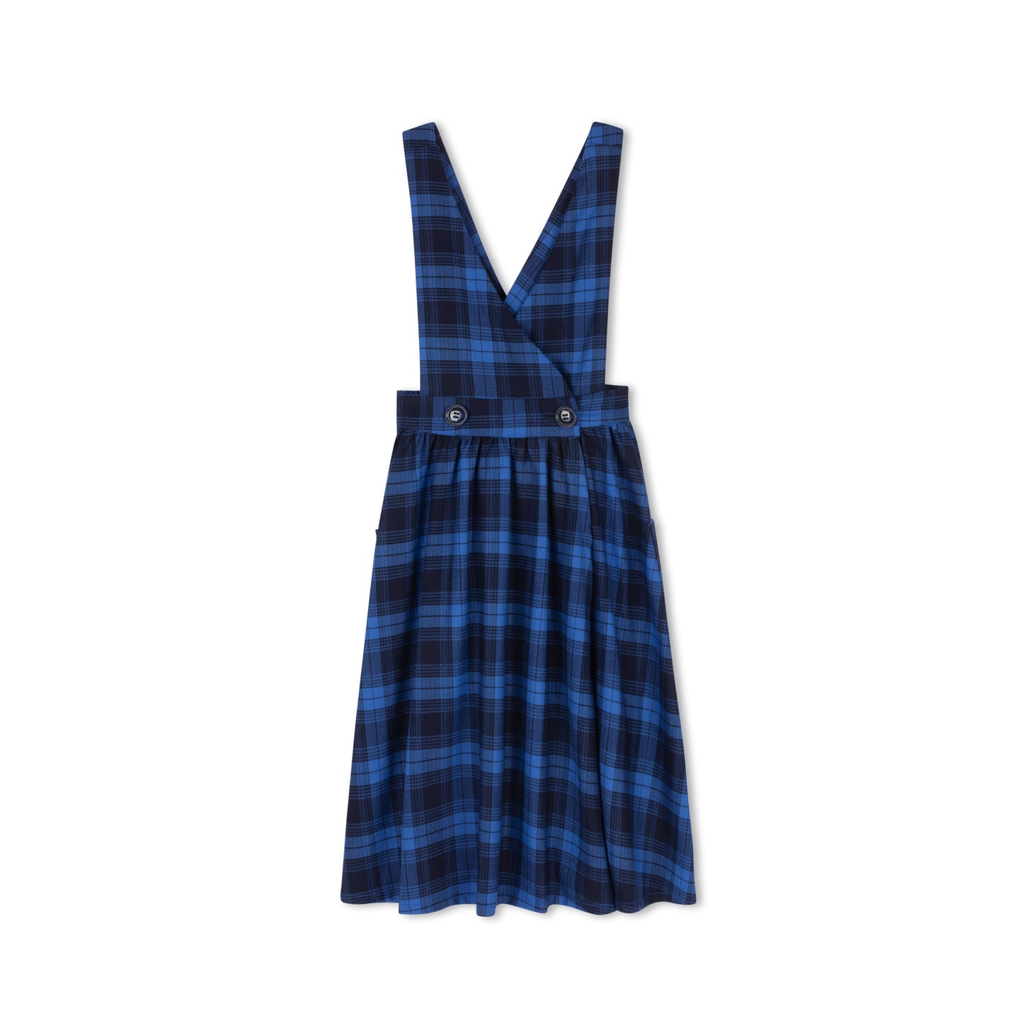VELVETTE LABEL BLUE PLAID PINAFORE JUMPER