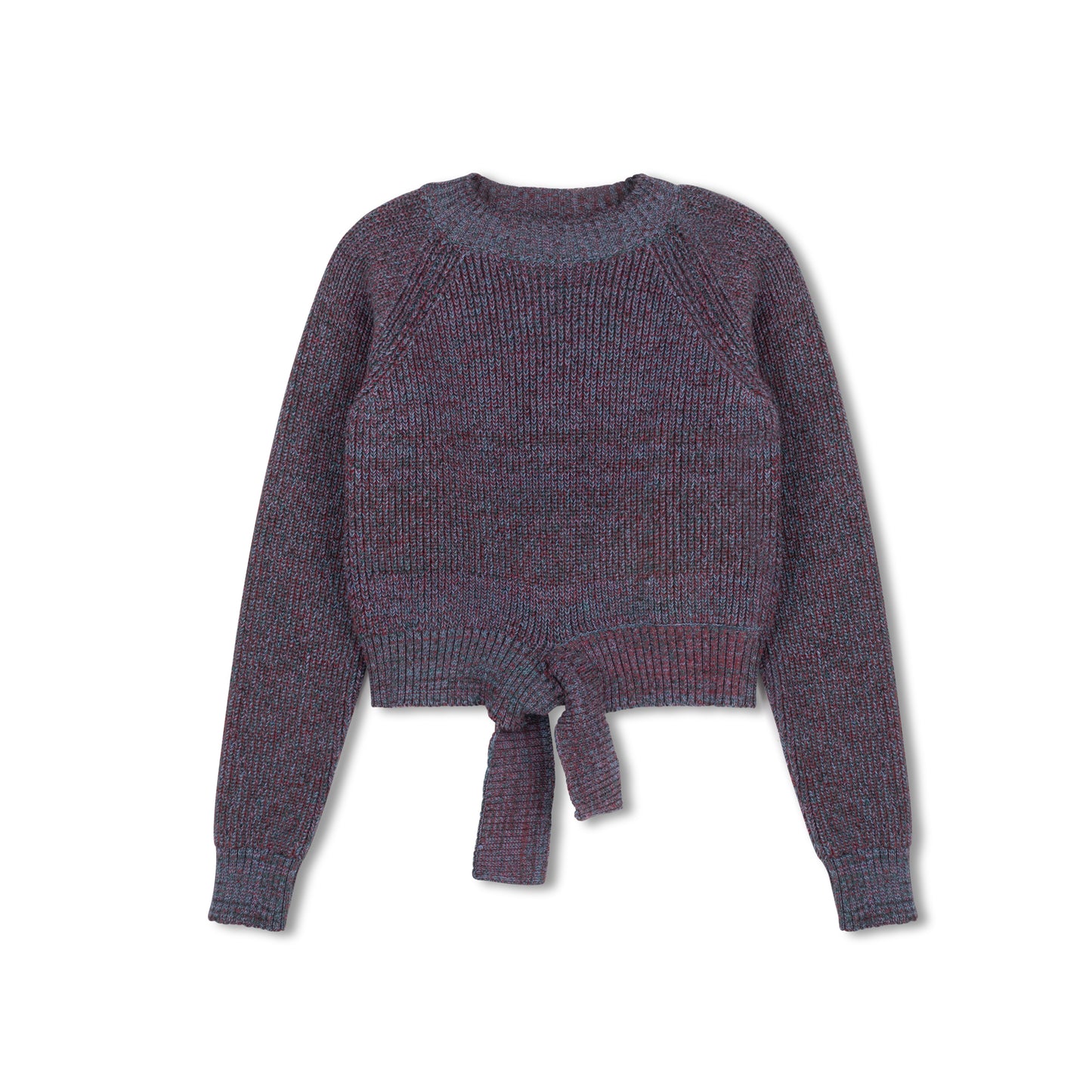VELVETTE LABEL DENIM/PINK MARLED KNIT TIE SWEATER