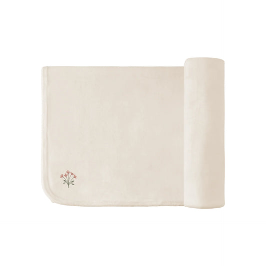 AURORA IVORY/PINK VELOUR BICYCLE BLANKET