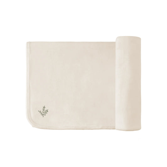 AURORA IVORY/BLUE VELOUR BICYCLE BLANKET