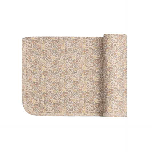 AURORA IVORY FLORAL COTTON LIBERTY PRINT BLANKET