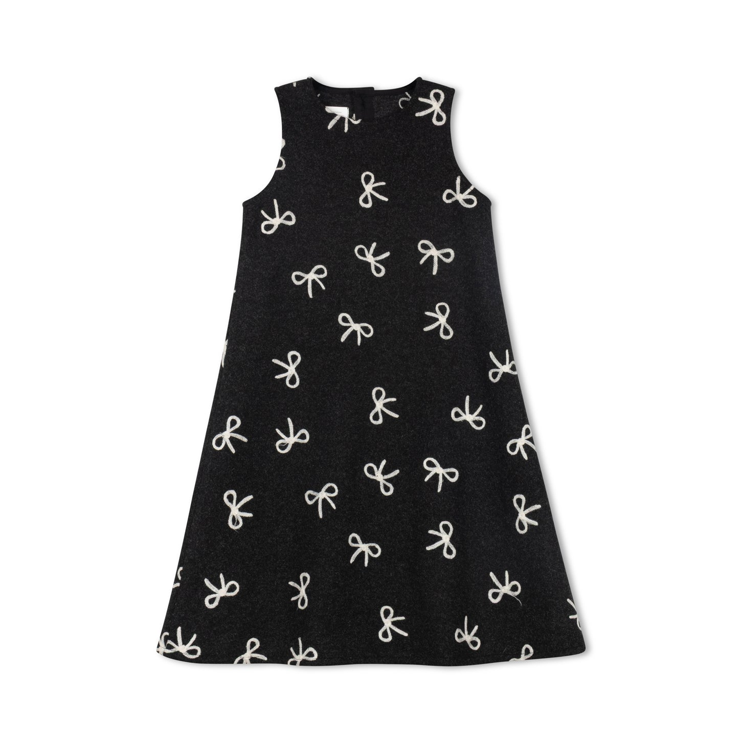 VELVETTE LABEL BLACK/WHITE BOW EMBROIDERED WOOL JUMPER
