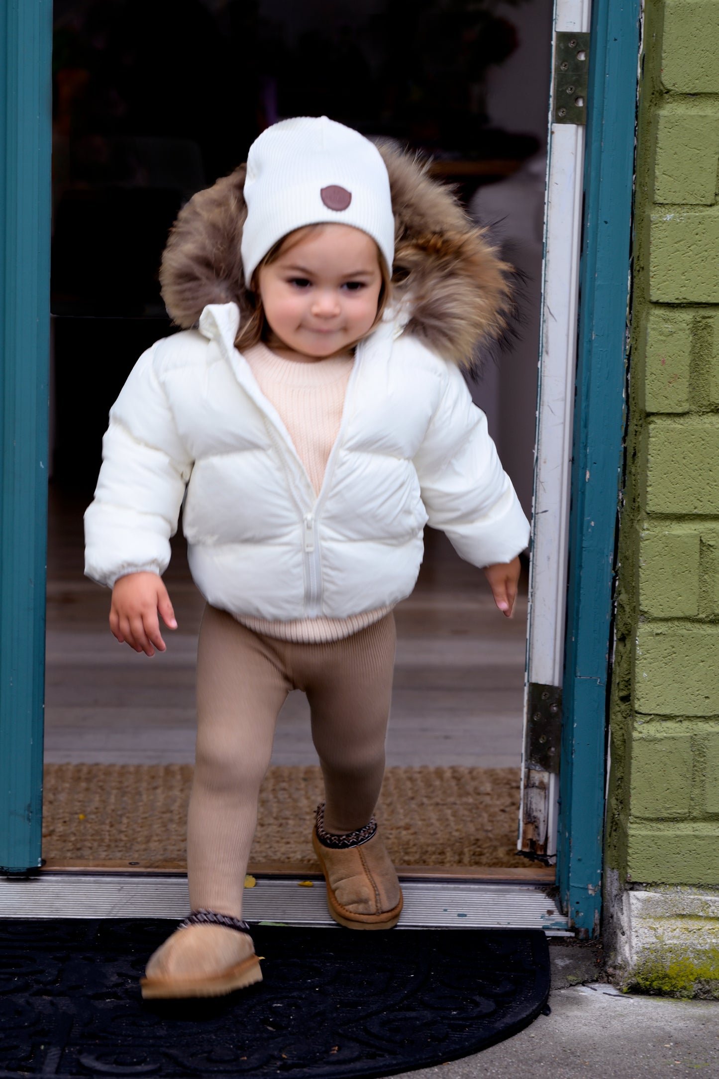DENALI WINTER WHITE FUR TRIM PUFFER COAT