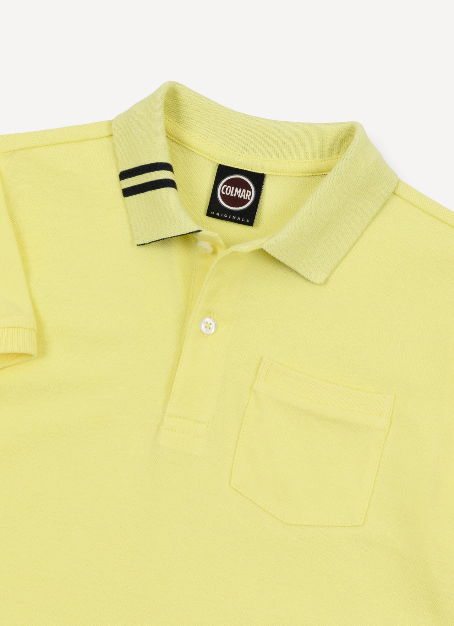 COLMAR YELLOW CONTRAST COLLAR POCKET POLO T-SHIRT