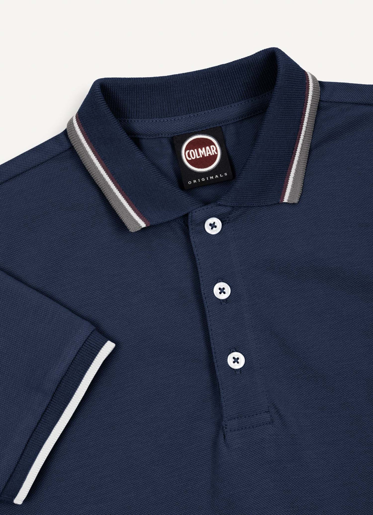 COLMAR NAVY BLUE STRIPE TRIM POLO T-SHIRT