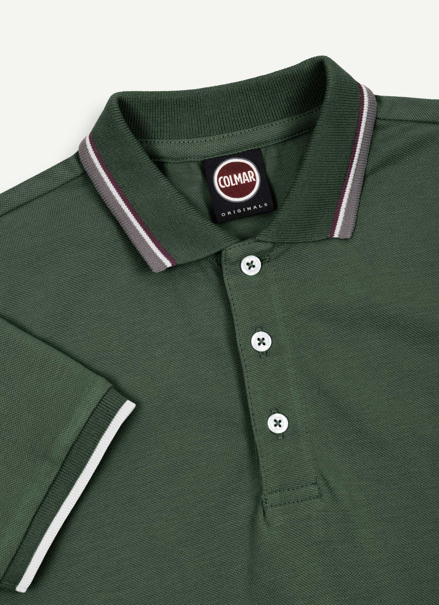 COLMAR HUNTER GREEN STRIPE TRIM POLO T-SHIRT