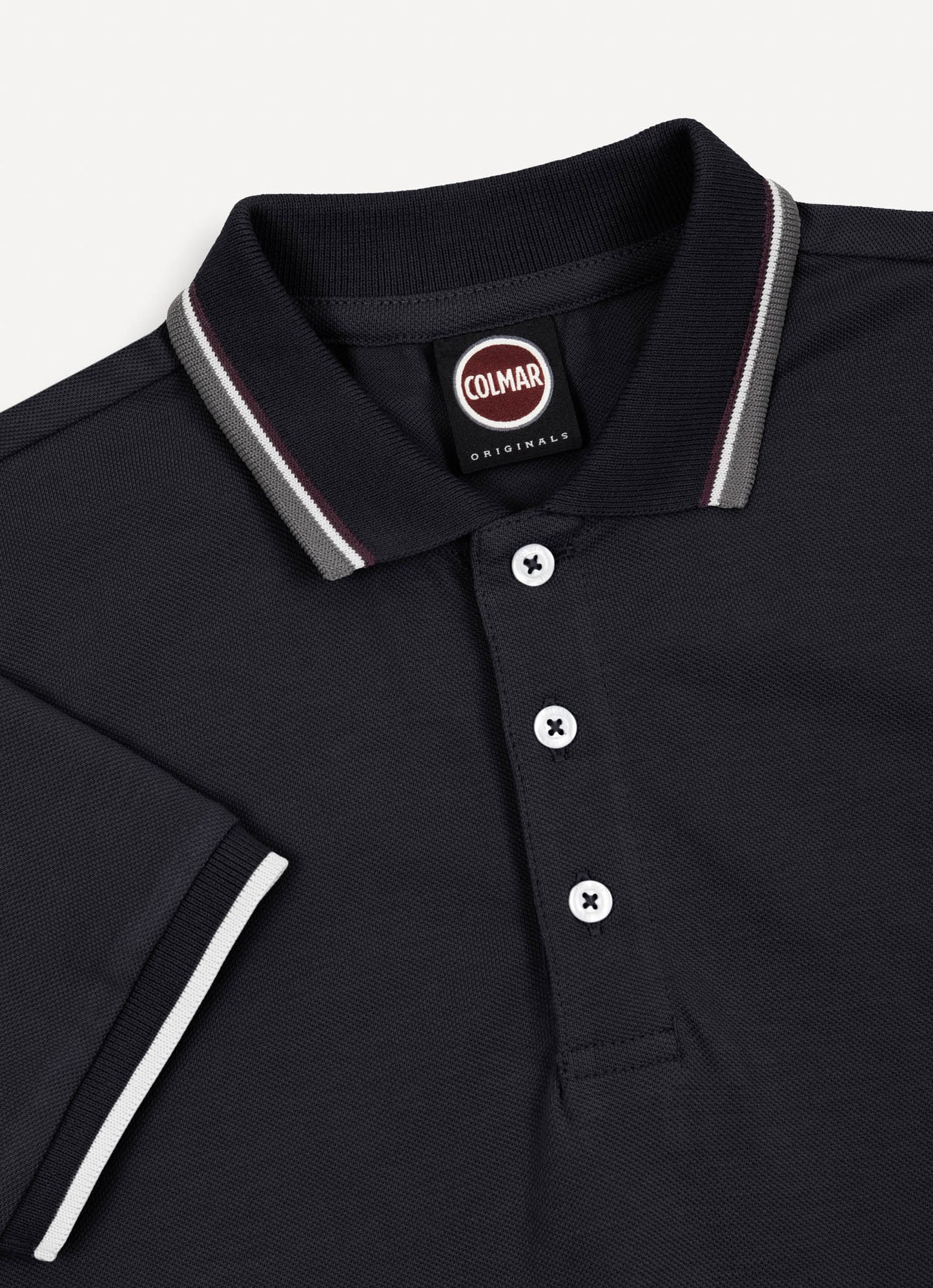 COLMAR BLACK STRIPE TRIM POLO T-SHIRT