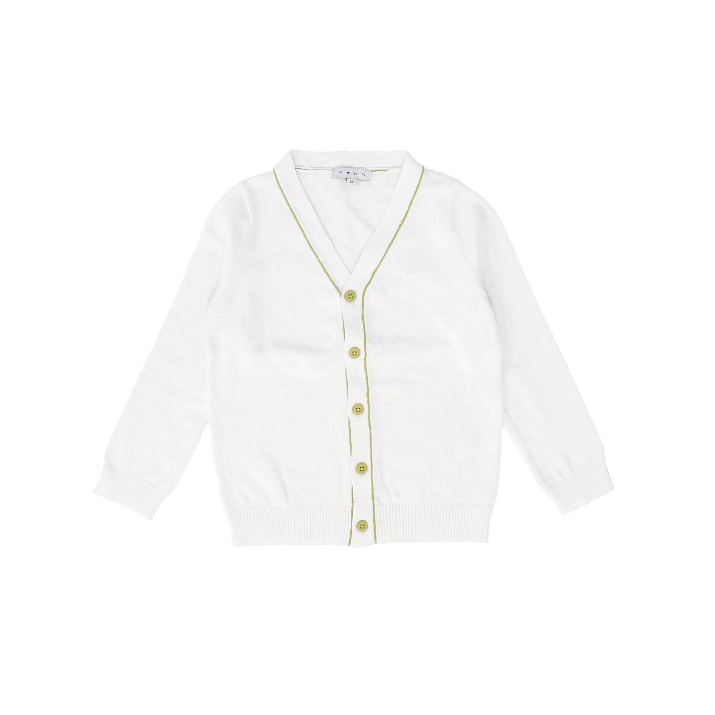 MANN WHITE CONTRAST TRIM KNIT CARDIGAN
