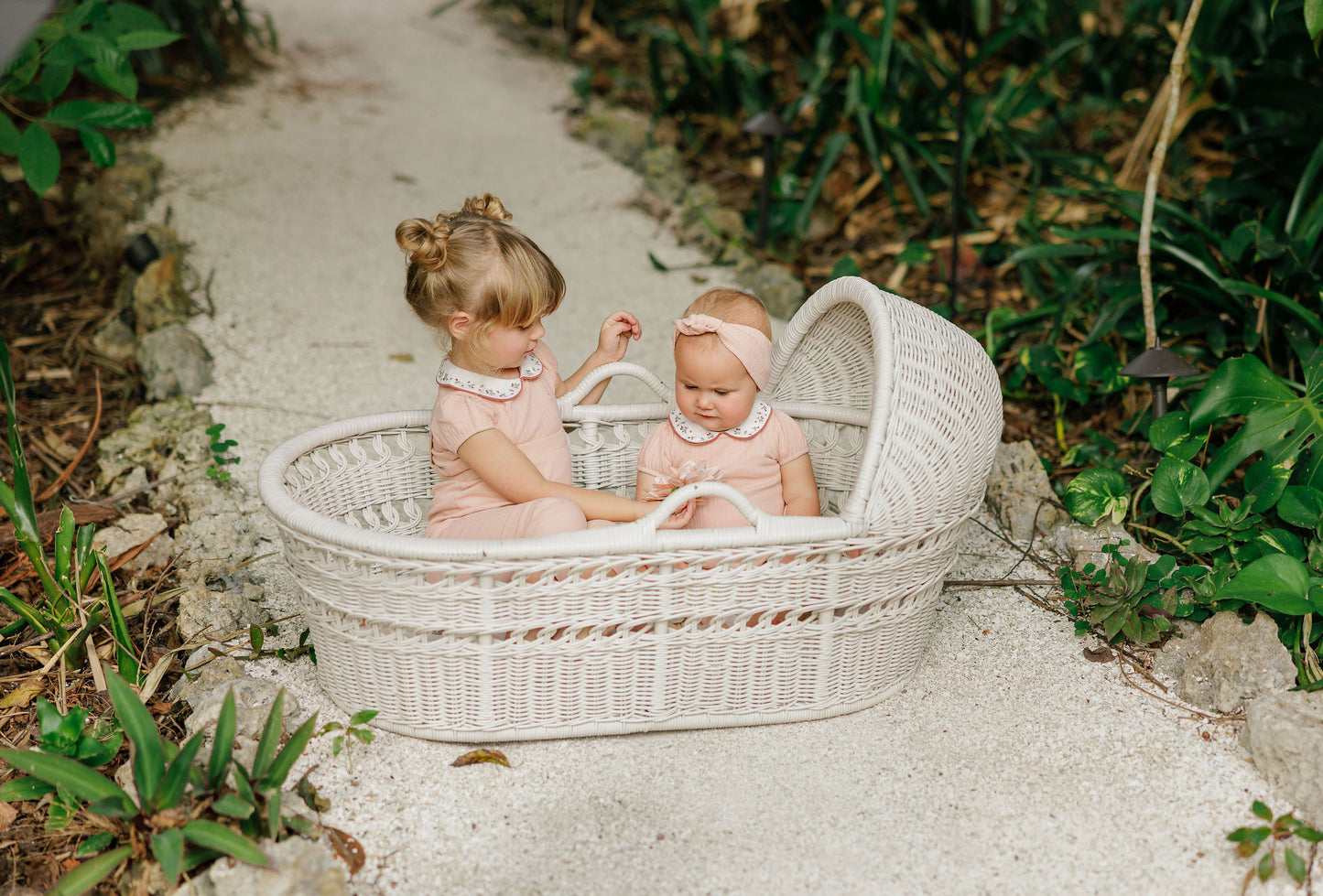 ELYS & CO PINK FLORAL EMBROIDERED ROMPER