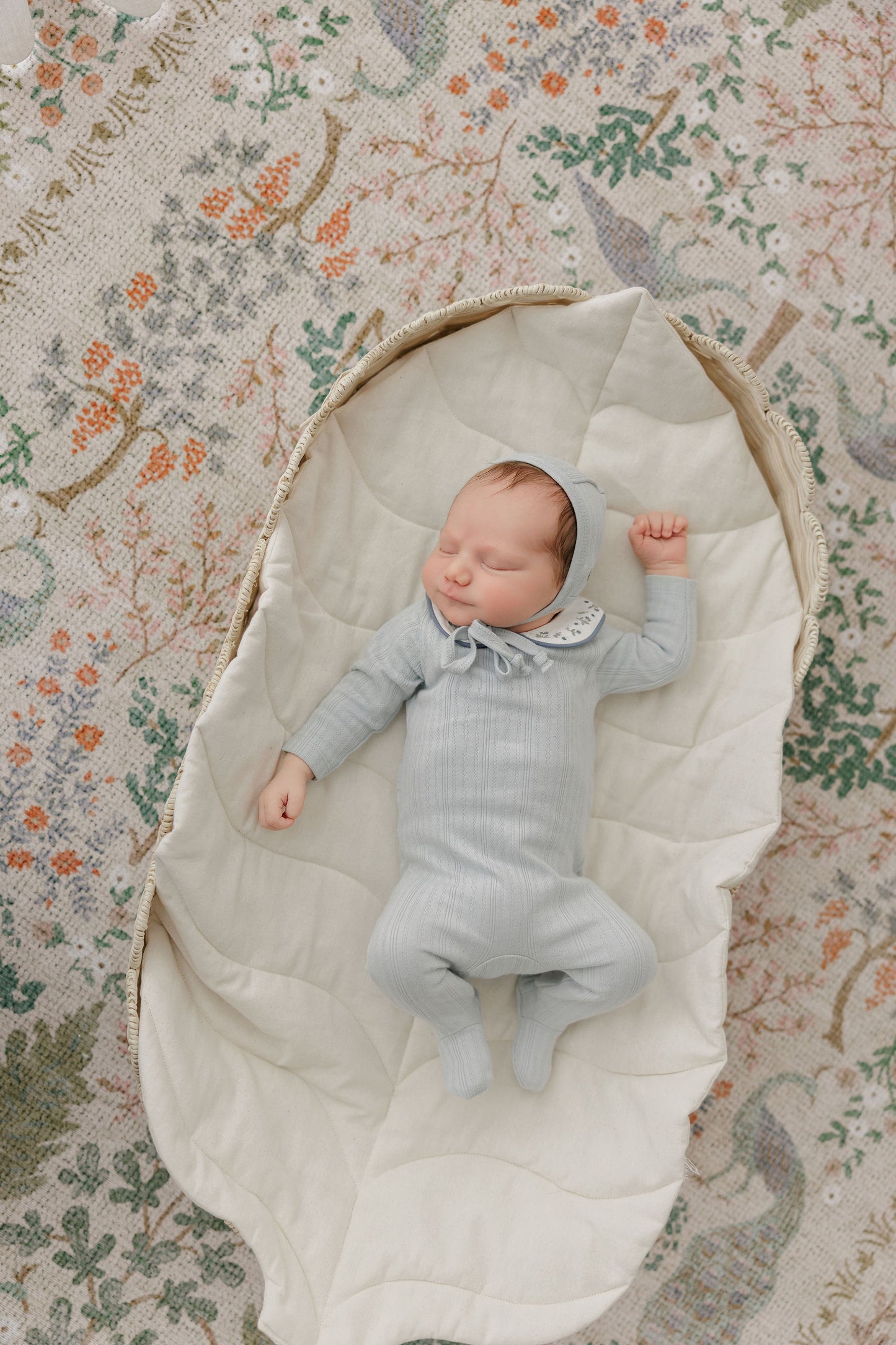 ELYS & CO BLUE FLORAL EMBROIDERED LAYETTE SET