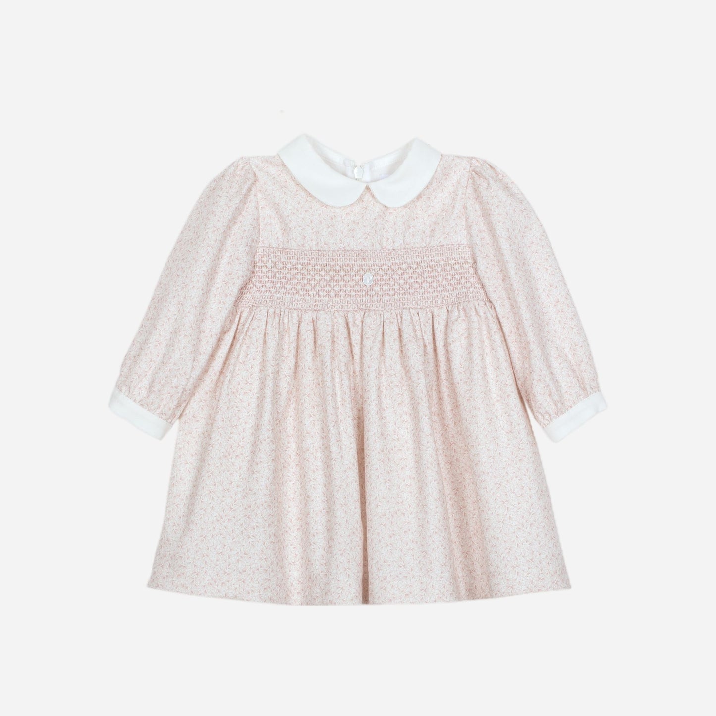 PATACHOU PALE PINK FLORAL SMOCK DRESS