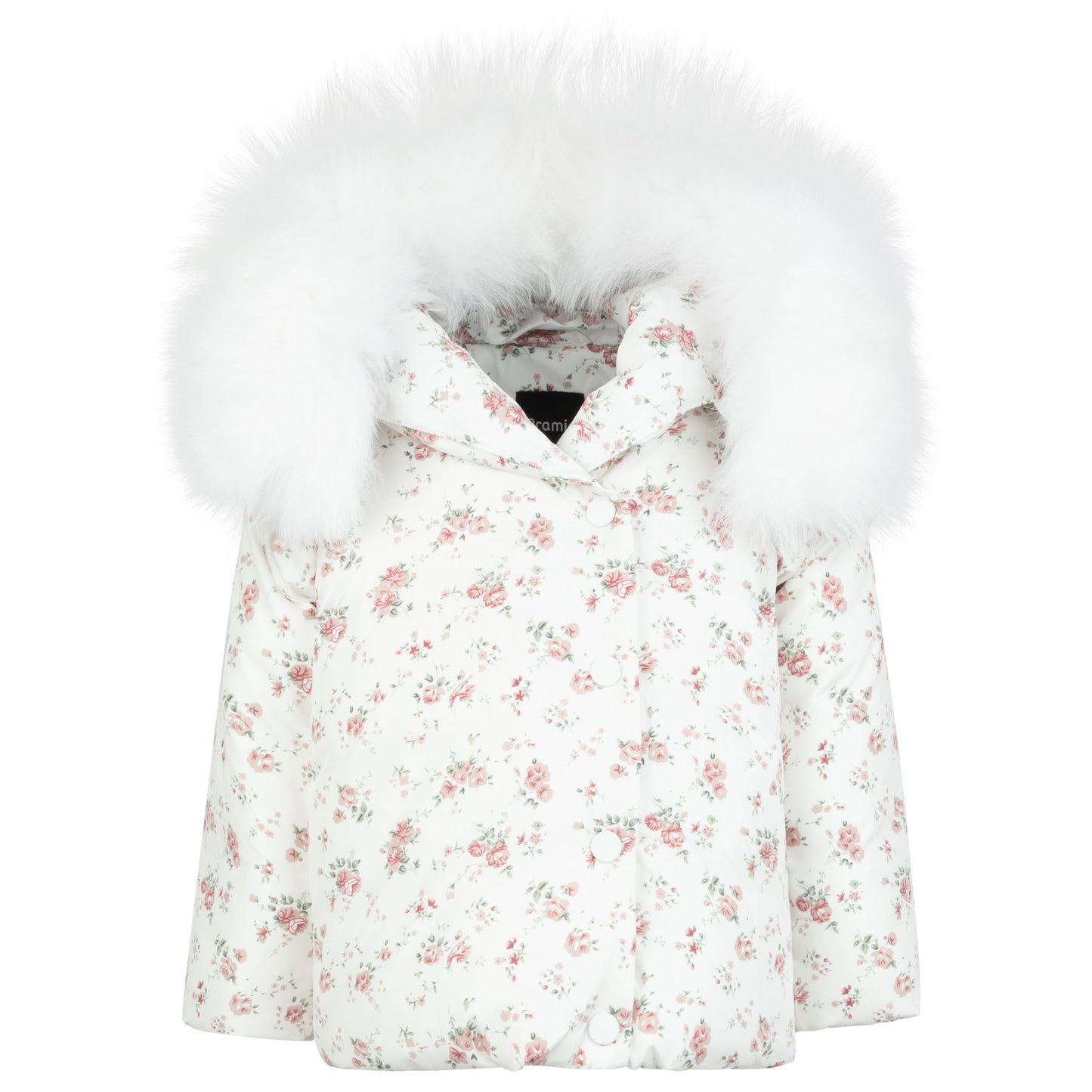 PRAMIE WHITE/PINK FLORAL PUFFER COAT