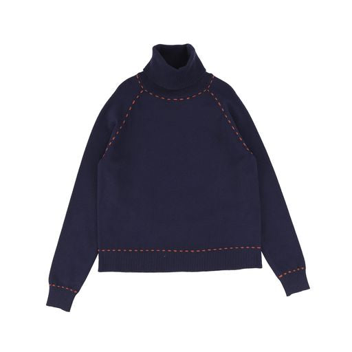 VIBE NAVY STITCHED EDGE TURTLENCK