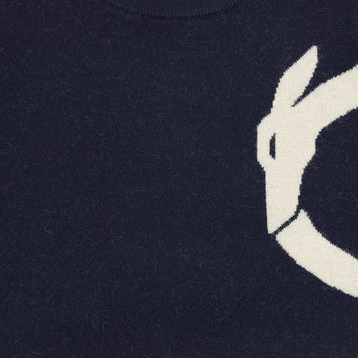 TRUSSARDI NAVY WITH ECRU KNIT SWEATER