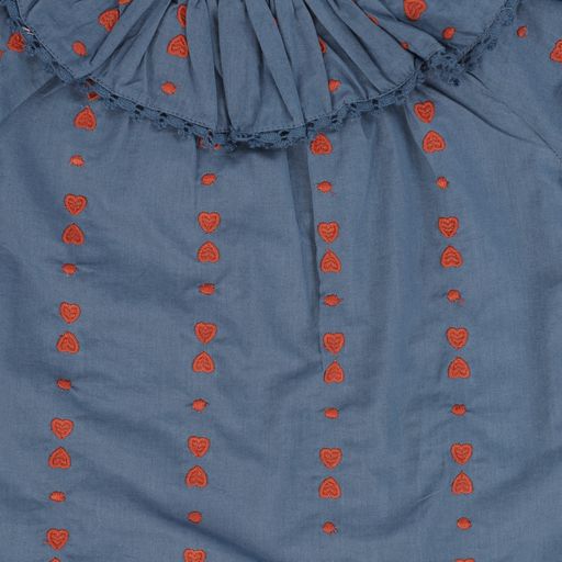 MARMAR COPENHAGEN RED HEART RUFFLE COLLAR BLOUSE