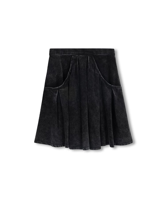 PHIL AND PHOEBE BLACK CORDUROY POCKET SKIRT