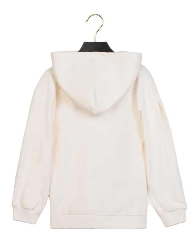 ESCADA WHITE LOGO HOODED SWEATSHIRT