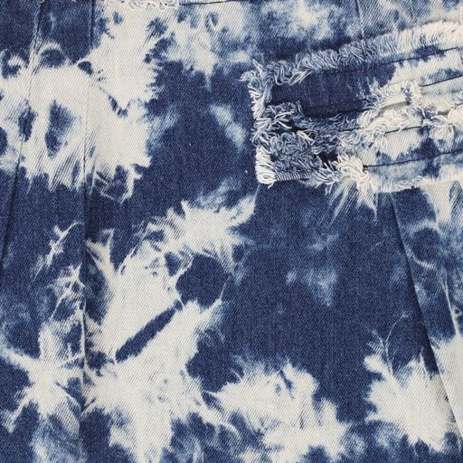 HELLO YELLOW BLUE TYE DYE DENIM SKIRT