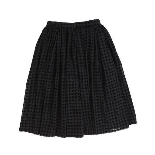 OLIVIA ROHDE BLACK TONE ON TONE HOUNDSTOOTH SKIRT