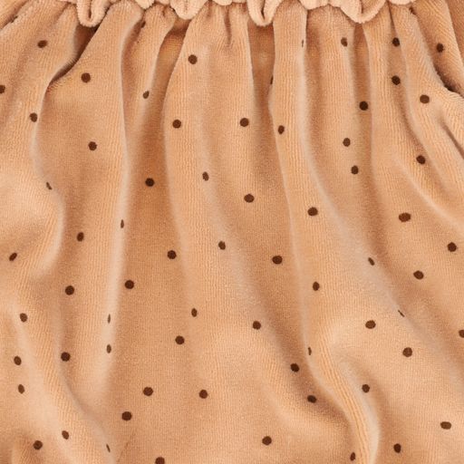 MY LITTLE COZMO PINK VELOUR DOTTED ROMPER