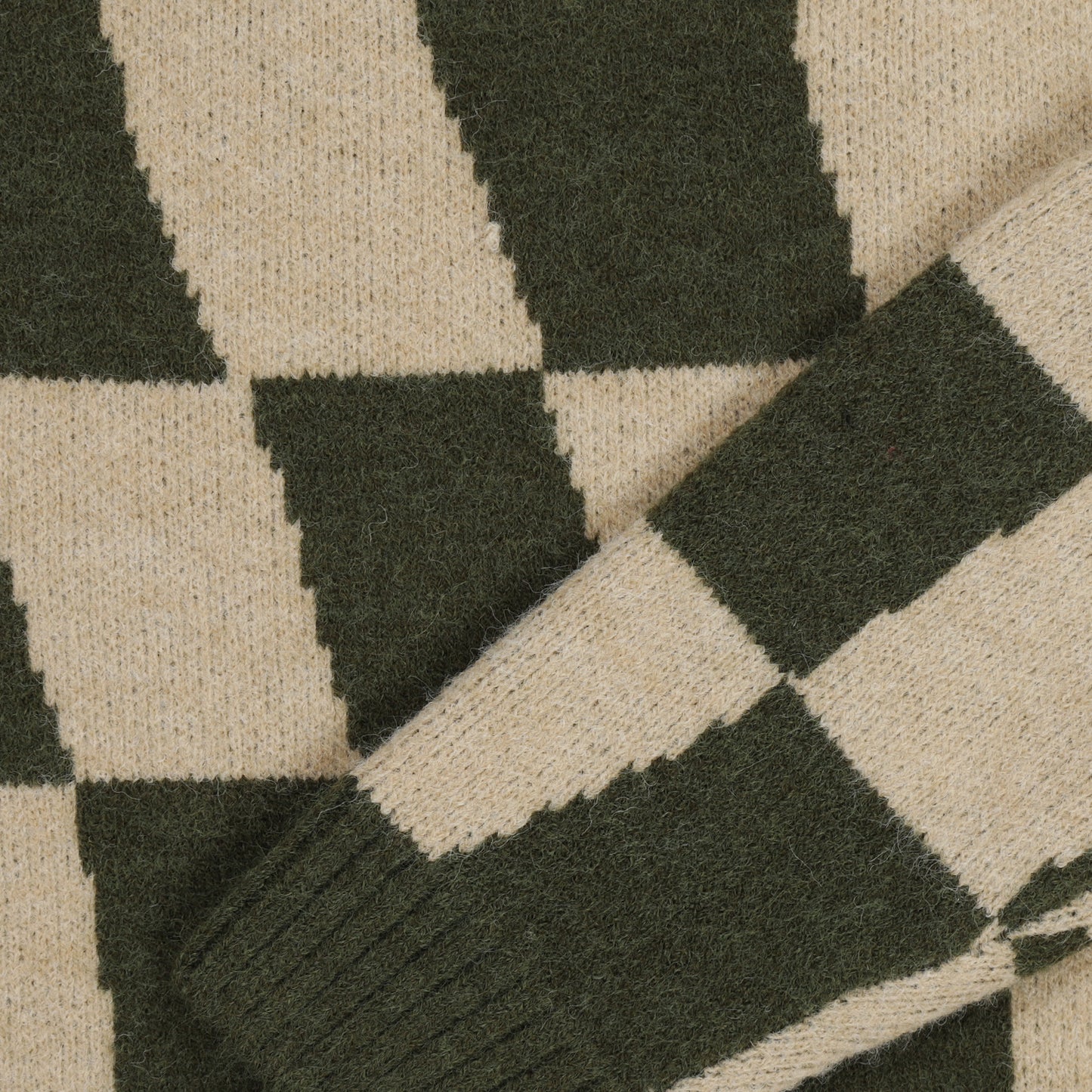 TUMBLE N DRY GREEN CHECKED KNIT SWEATER