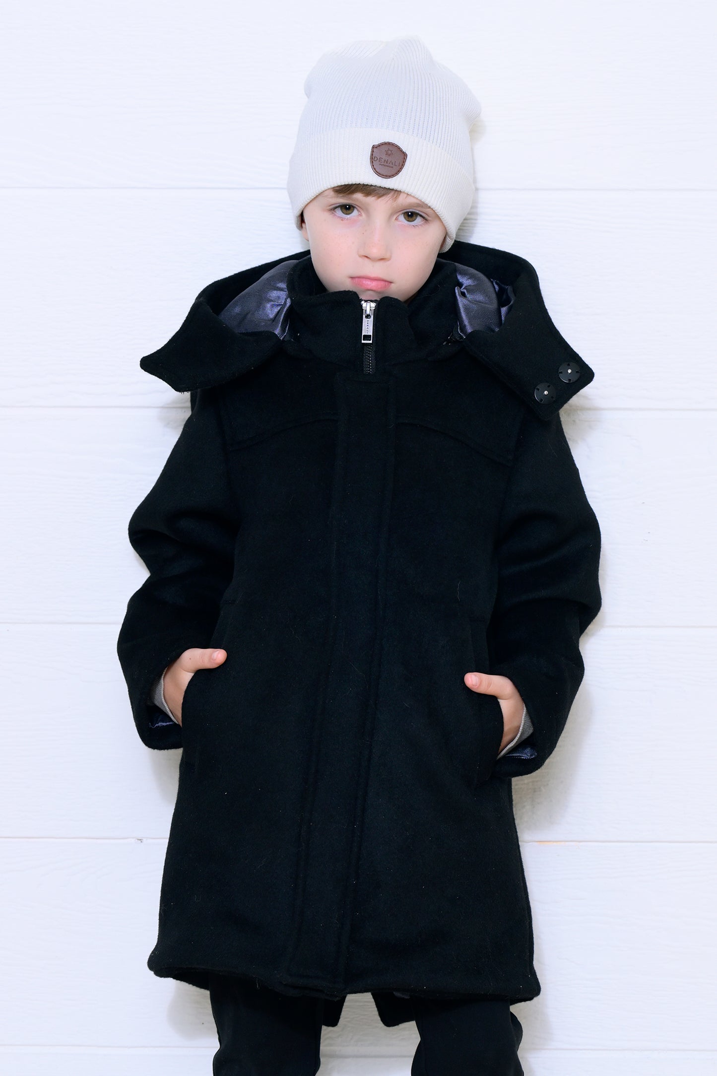 DENALI BLACK WOOL COAT
