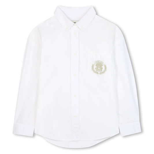 SONIA RYKIEL WHITE LOGO POCKET BLOUSE