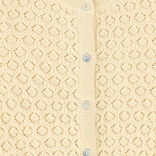 MIPOUNET CREAM DESIGN KNIT CARDIGAN