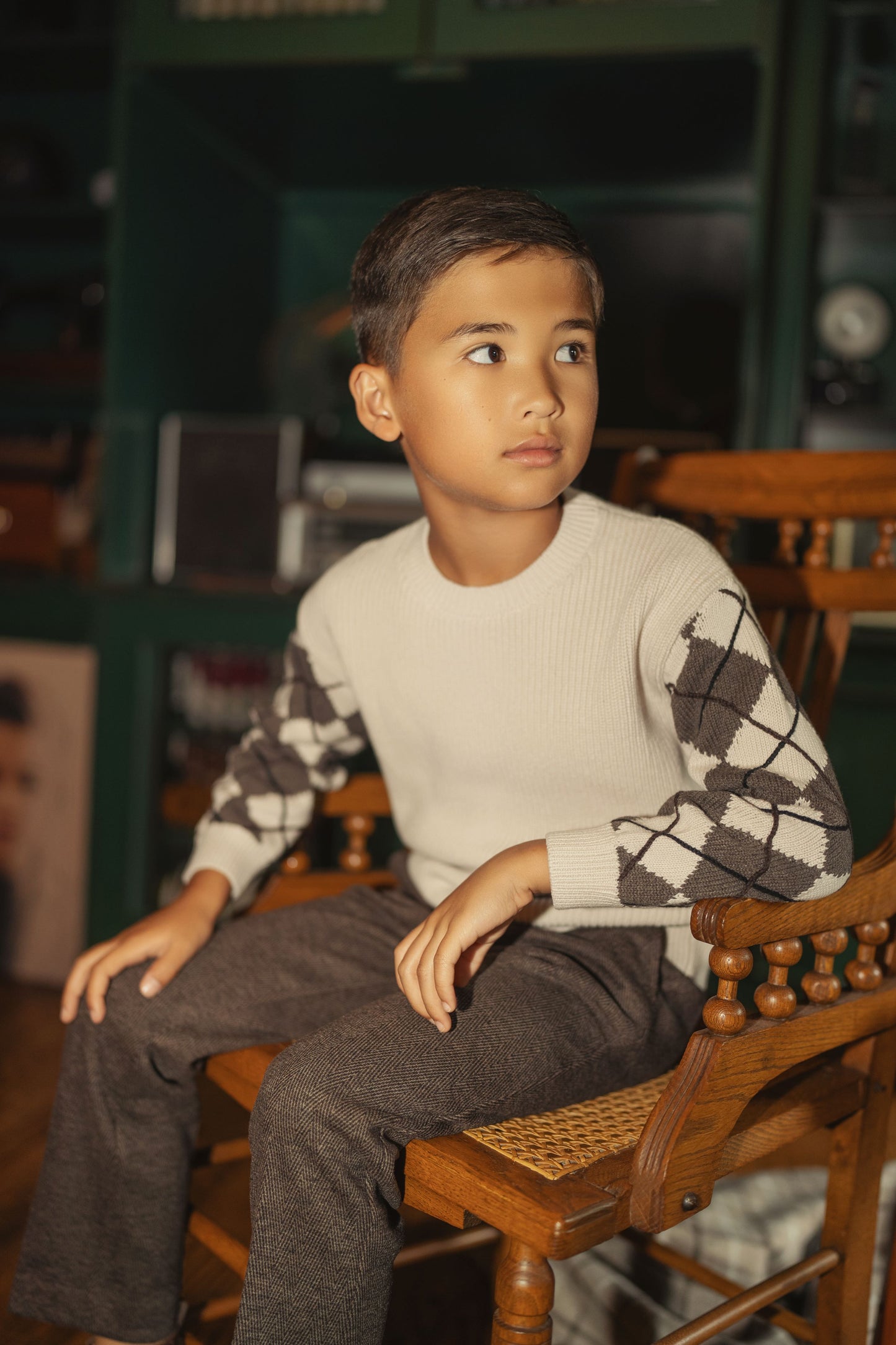 MANN BROWN HERRINGBONE PANTS