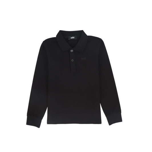 ADD BLACK LONG SLEEVE POLO