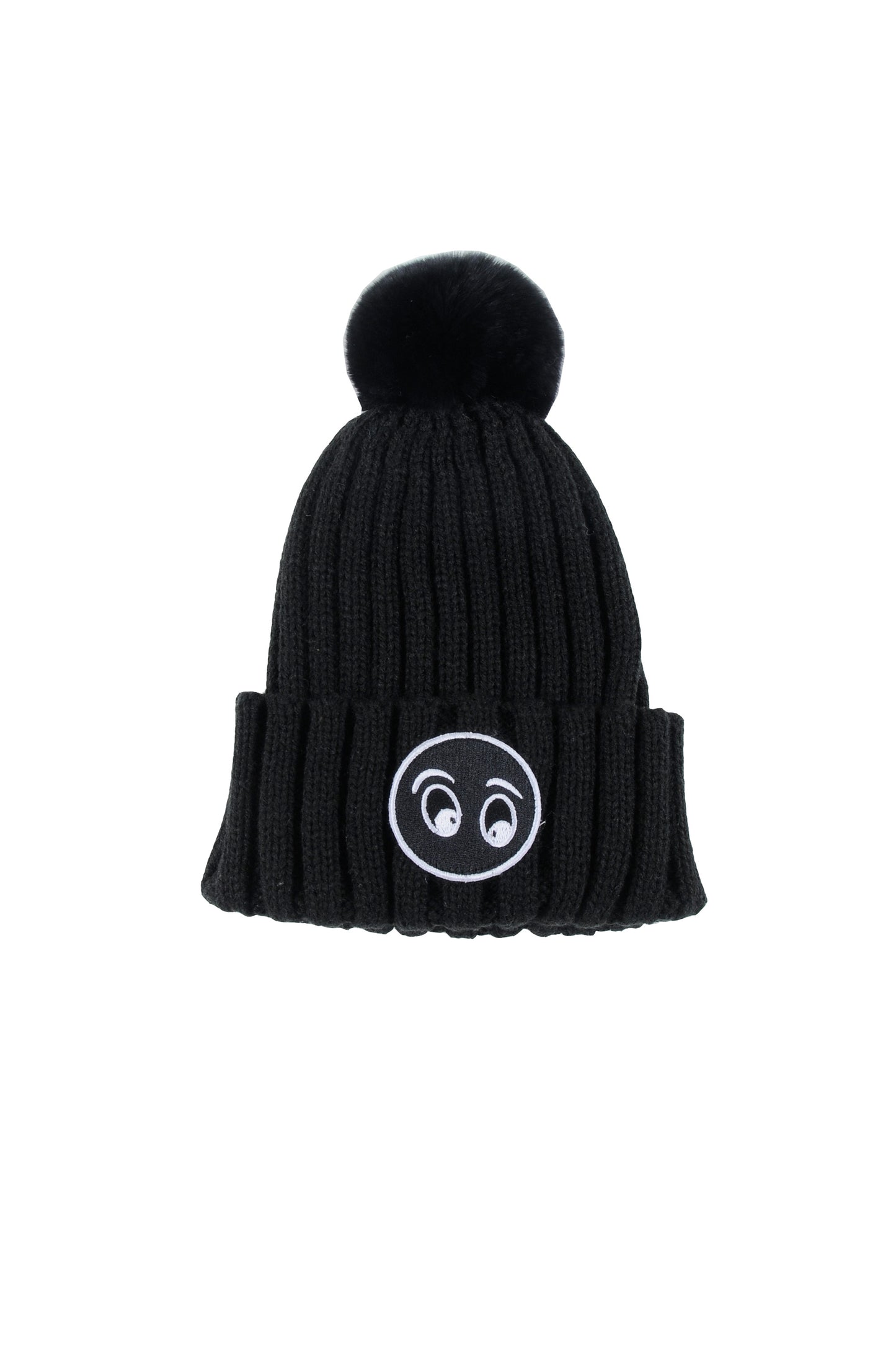 LOUD BLACK LOGO PATCH POM POM HAT