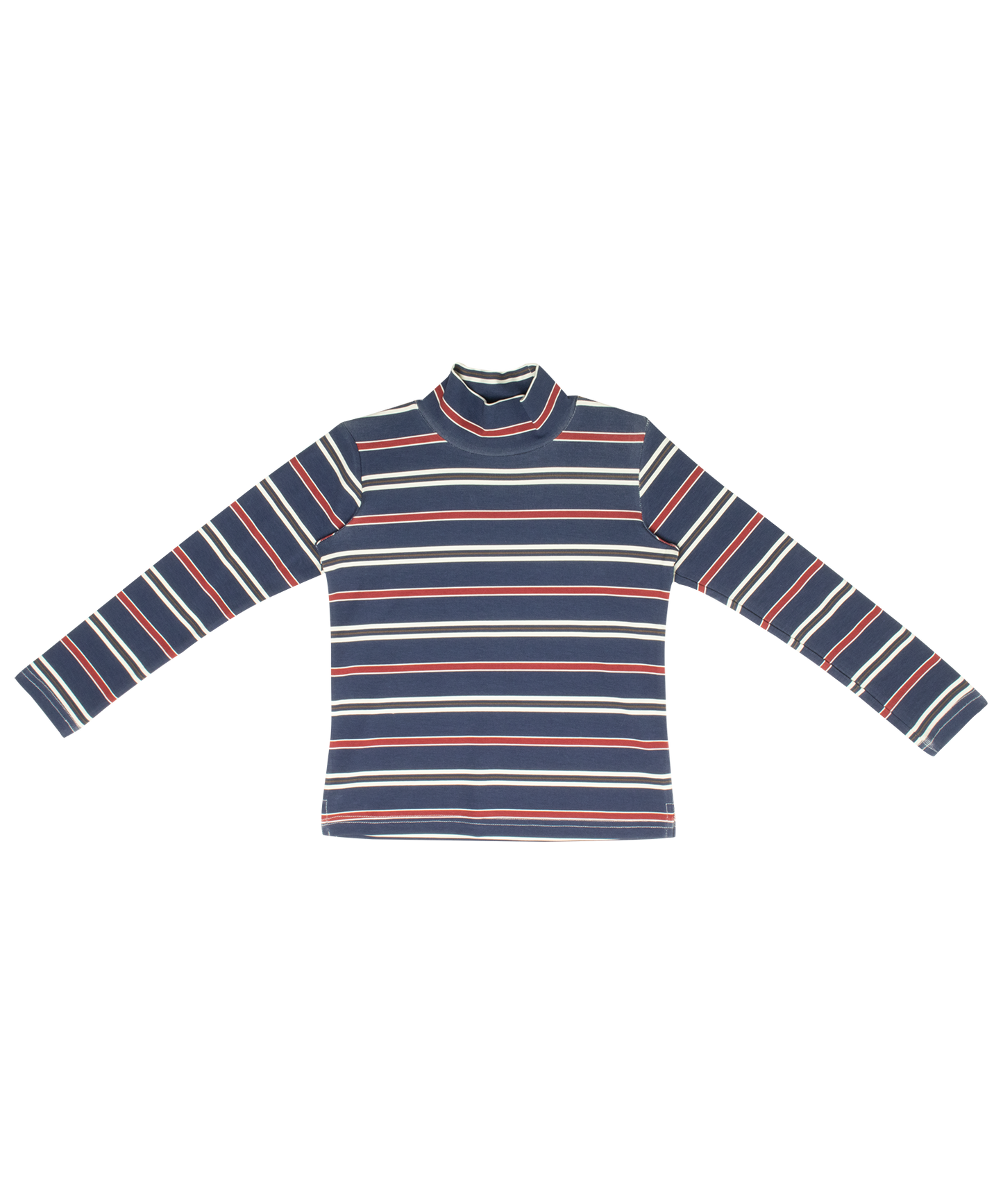 CREW KIDS NAVY STRIPE TURTLENECK T-SHIRT
