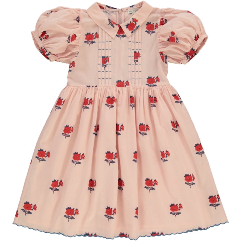 Pink Floral Cluster Puff Sleeve Dress | Size 12 by Bebe Organic Pink Floral Cluster Puff Sleeve Dress | Size 12 by Bebe Organic
