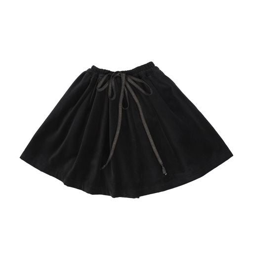 COSMOSOPHIE BLACK VELVET TIE SKIRT
