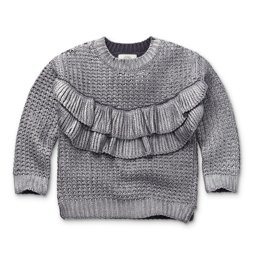 SPROET & SPROUT SILVER RUFFLE SWEATER