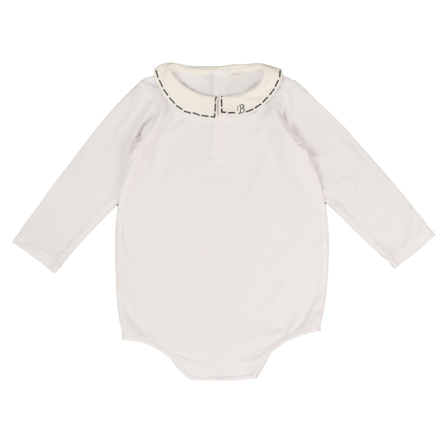 BELATI IVORY EMBROIDERED TRIM PETER PAN COLLAR ROMPER