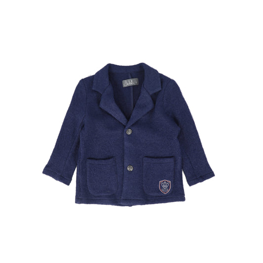 BELATI BLUE BOUCLE BUTTON BLAZER