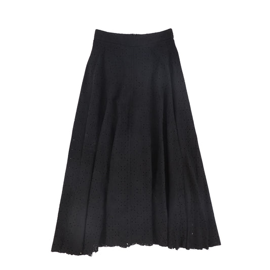 VALENTINA BLACK FLOWER CUTOUT SKIRT