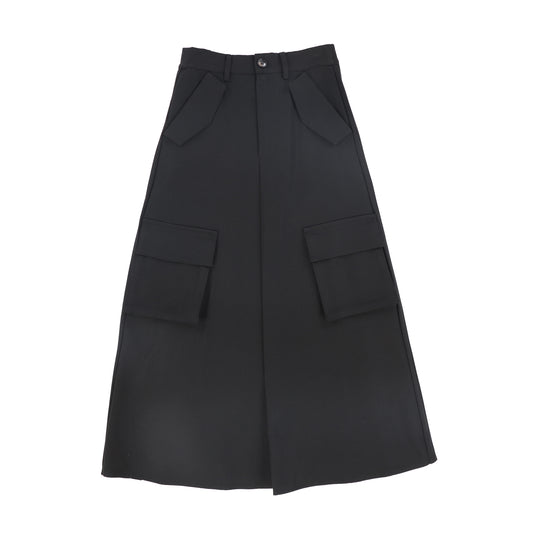 VALENTINA BLACK BACK PLEAT CARGO SKIRT