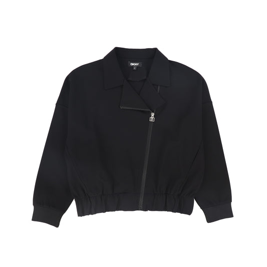 DKNY BLACK SIDE ZIPPER JACKET
