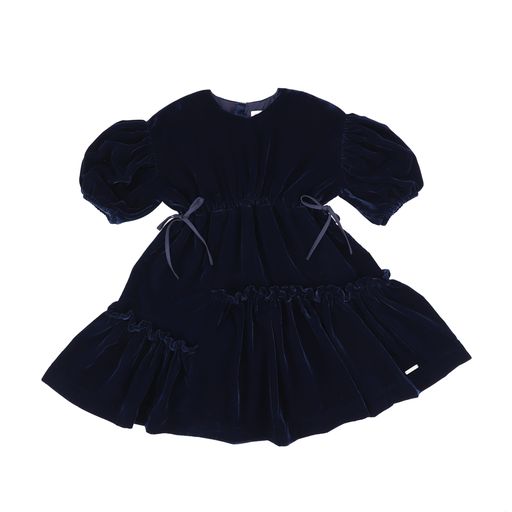 JESSIE AND JAMES NAVY VELVET TIERED DRESS