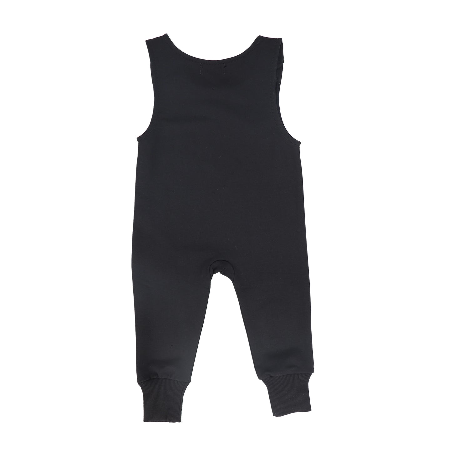 BOPOP BLACK SUEDE PATCH OVERALLS