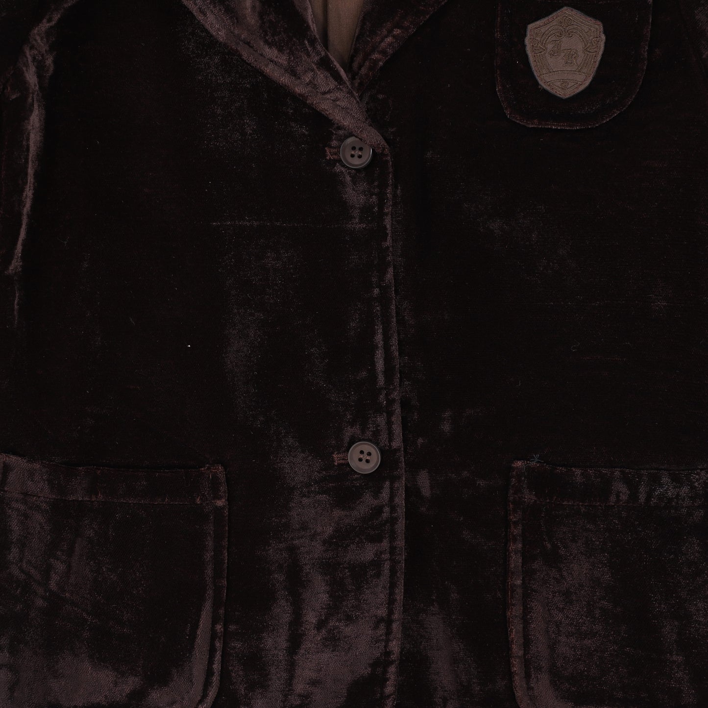 ONE CHILD BROWN VELVET POCKET BLAZER