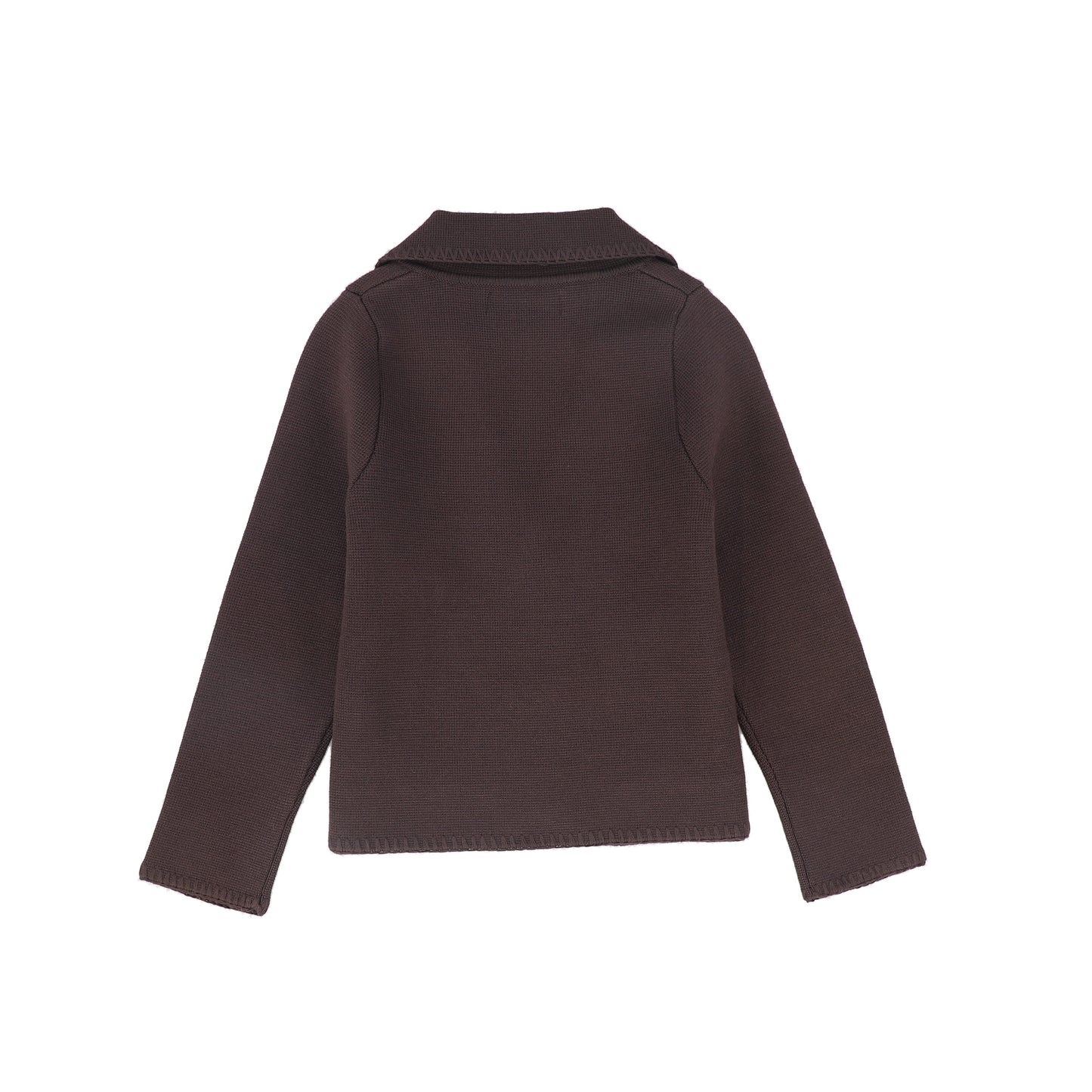 LE BOURDON BROWN PIPED KNIT BLAZER