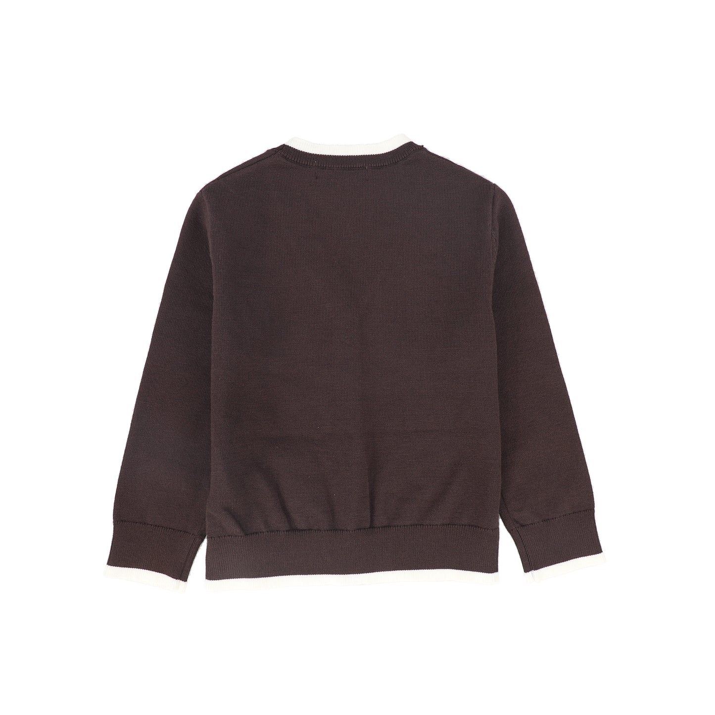 LE BOURDON BROWN TRIM BORDER CARDIGAN