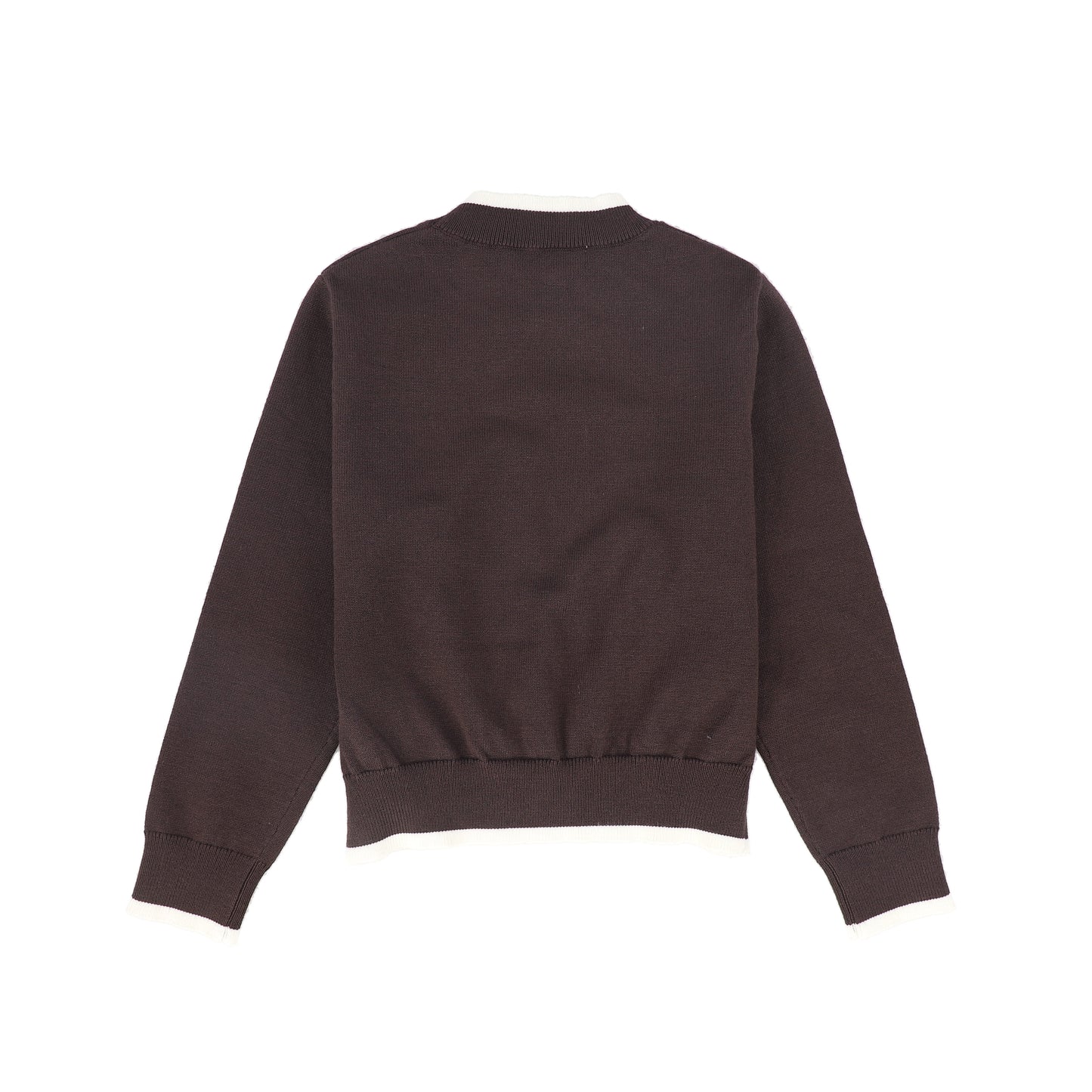 LE BOURDON BROWN TRIM BORDER SWEATER