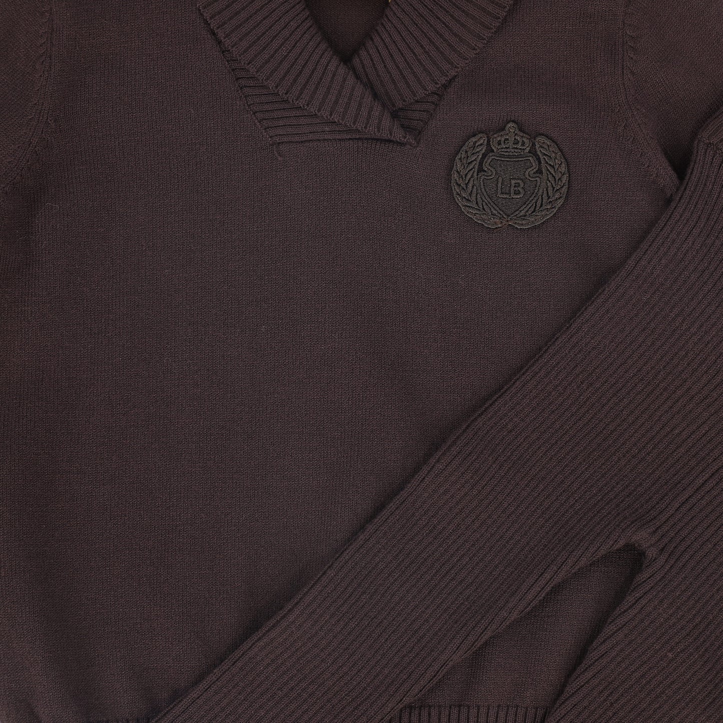 LE BOURDON BROWN WRAP NECK SWEATER LEGGINGS SET