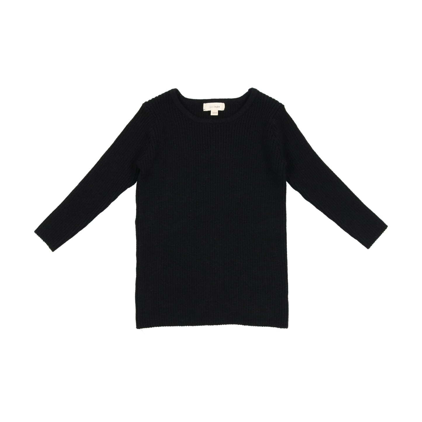 LIL LEGS BLACK KNIT CREWNECK SWEATER